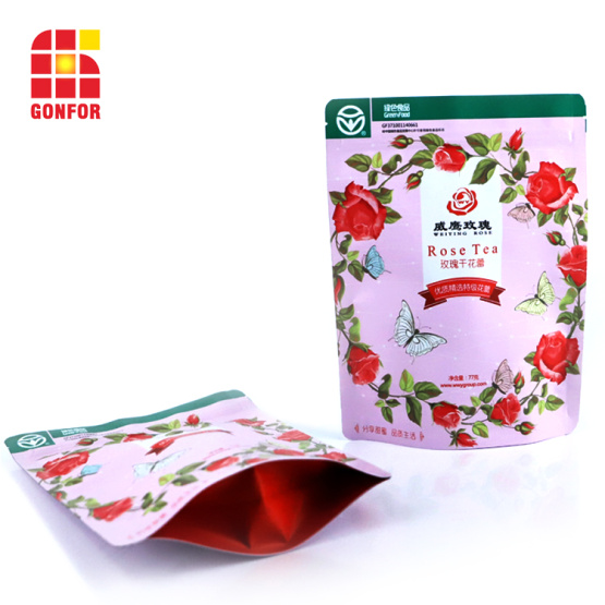 custom printed resealable bags tea bags