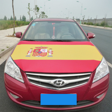 Spain flag Printing Knitted polyester Spandex car engine Hood cover
