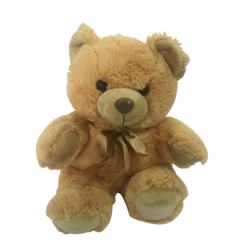 Plush Teddy Bear In Golden Bow
