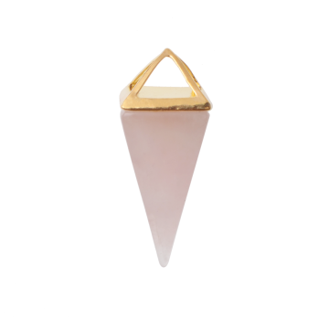 Pyramid Quartz Crystal Necklace Rose Quartz Pendant