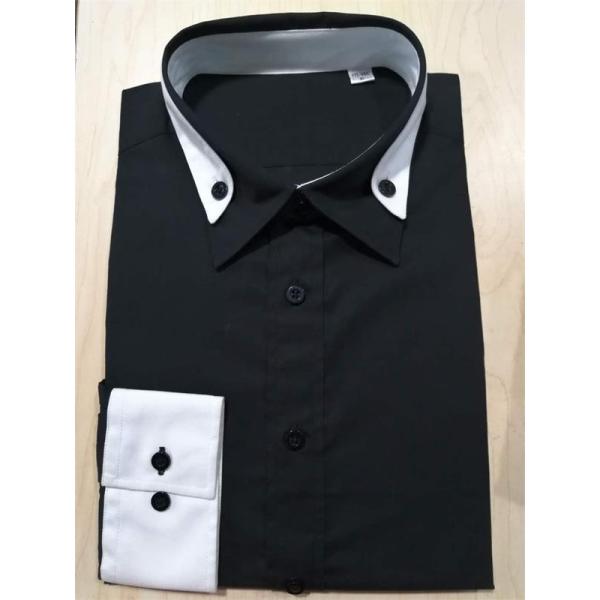 100%Cotton Men's Black Color Long Sleeve Shirt