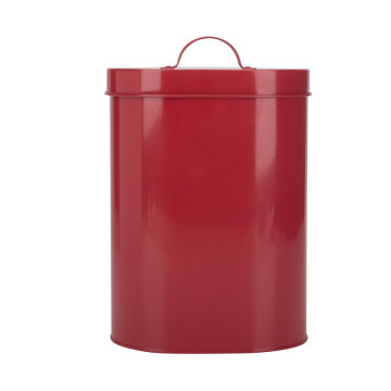 Red pet food storage bin