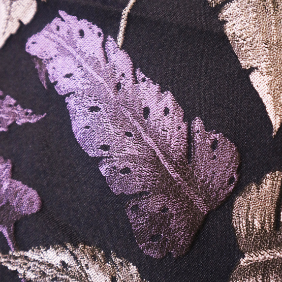 Purple Birds Feather Jacquard Elegant Fabric