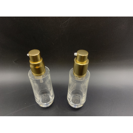 40ml transparent round cosmetic latex pump glass bottle