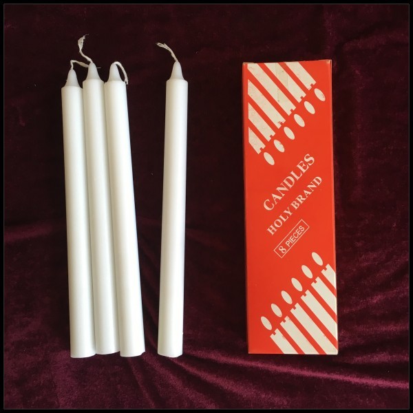 white double holy holiness candle making