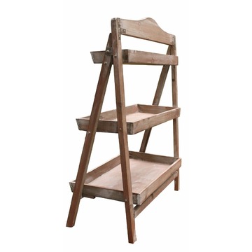 Foldable Wooden Plant Stand for Outdoor or Greenhouse