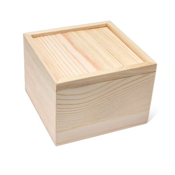Unfinished Pine Wood Sliding Lid Storage Jewelry box