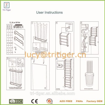 36 pair over the door hanging foldable shoe rack