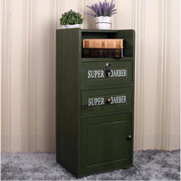 Antique Cabinet green color Night Stand Beauty salon tool cabinet