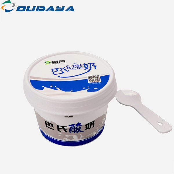 Ice cream pp plastic cup with lid spoon