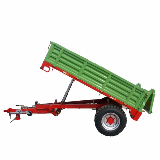 Two wheel Compact tractor tipper trailer