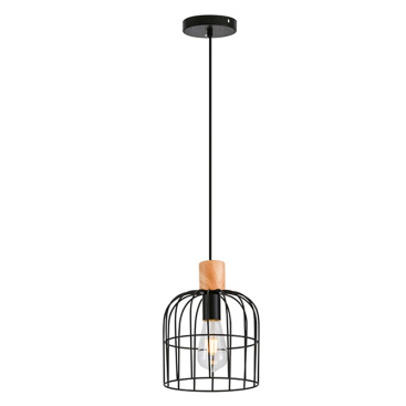 Modern Iron Matt Black Birdcage Pendant Light