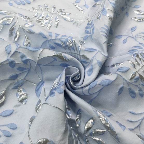 Light Blue Brocade Jacquard Textile Fabric