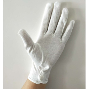 White Snap Cuff Cotton Gloves