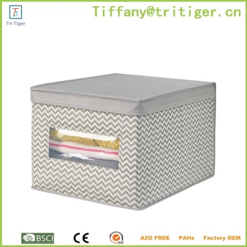 good quality custom printed foldable non woven storage Box and Bin with PVC