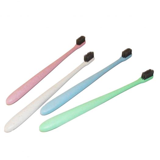Biodegradable Charcoal Toothbrush Made By Wheat Straw