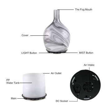 Beautiful Glass Humidifier Diffuser Ultrasonic Essential Oil