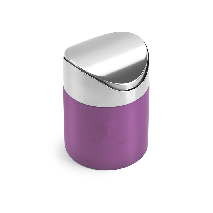 Colorful Desktop Stainless Steel Dustbin with Swing Lid, Dustbin