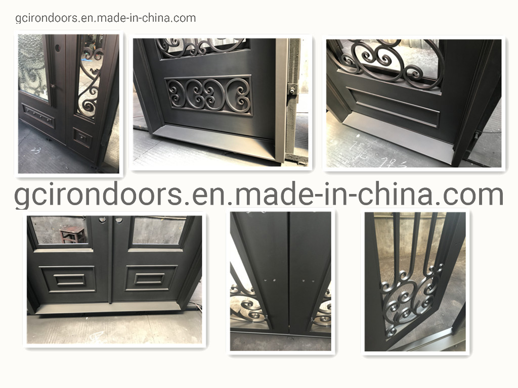 iron double front entry doors