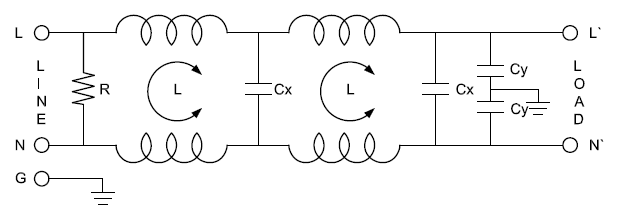 Low Pass Single Phase EMI Noise Power Filter
