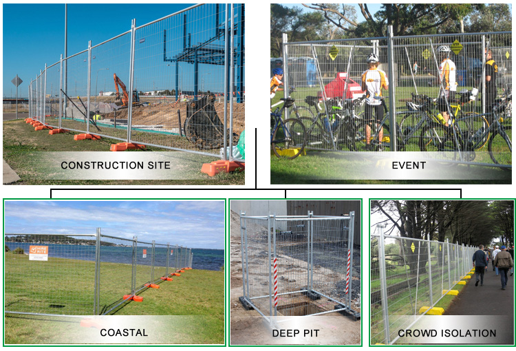 Outdoor event temporary guardrail construction fence