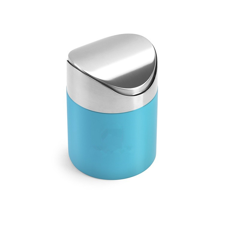 Colorful Desktop Stainless Steel Dustbin with Swing Lid, Dustbin