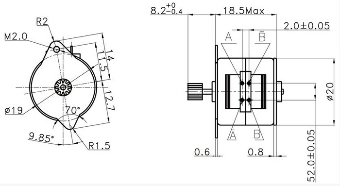 20BY25-041 3D Printer Reverse Stepper Motor | 3D Stepper Motor